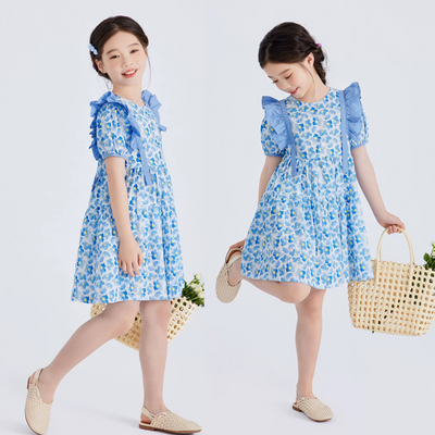 Blooming Floral Dress in Blue